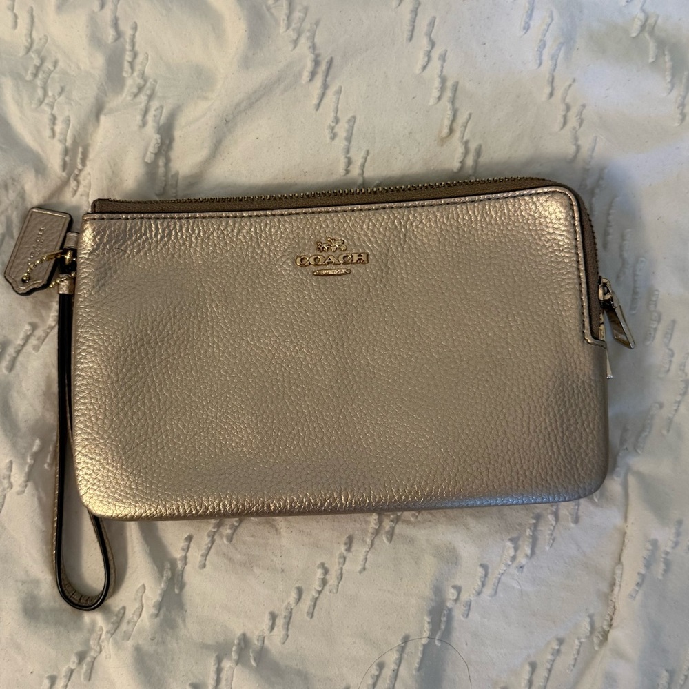 Coach Metallic Wristlet Clutch